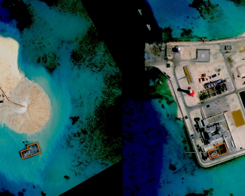 Images by DigitalGlobe, via the CSIS Asia Maritime Transparency Initiative, and CNES,