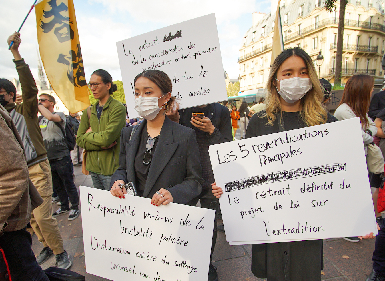 Paris : Manifestation pro-démocratique hongkongaise. Crédit © Pham Quang