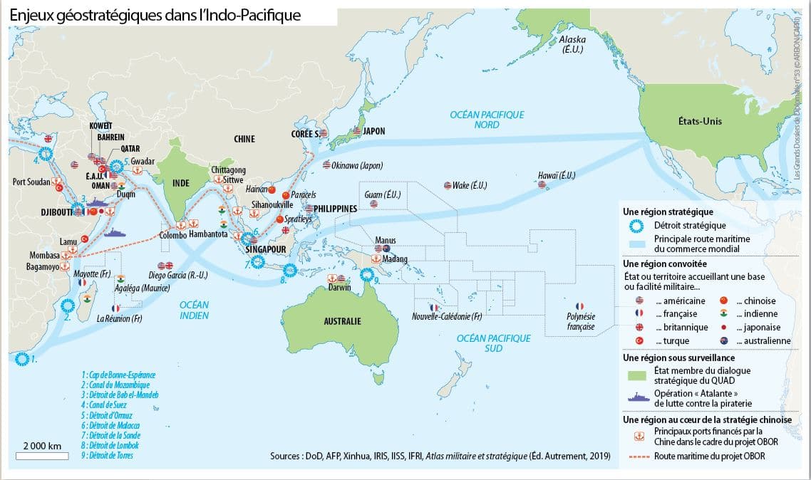 Infographie : Les enjeux en Indo-Pacifique.