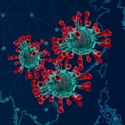 Coronavirus Illustration. Image Microscope électronique.